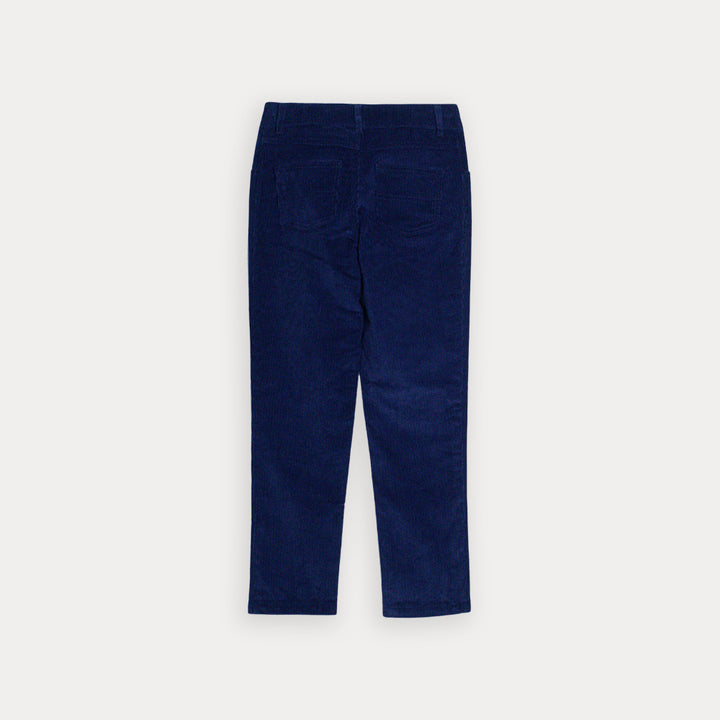 Pantalón De Corduroy Azul Oscuro Con Cordones para Niño