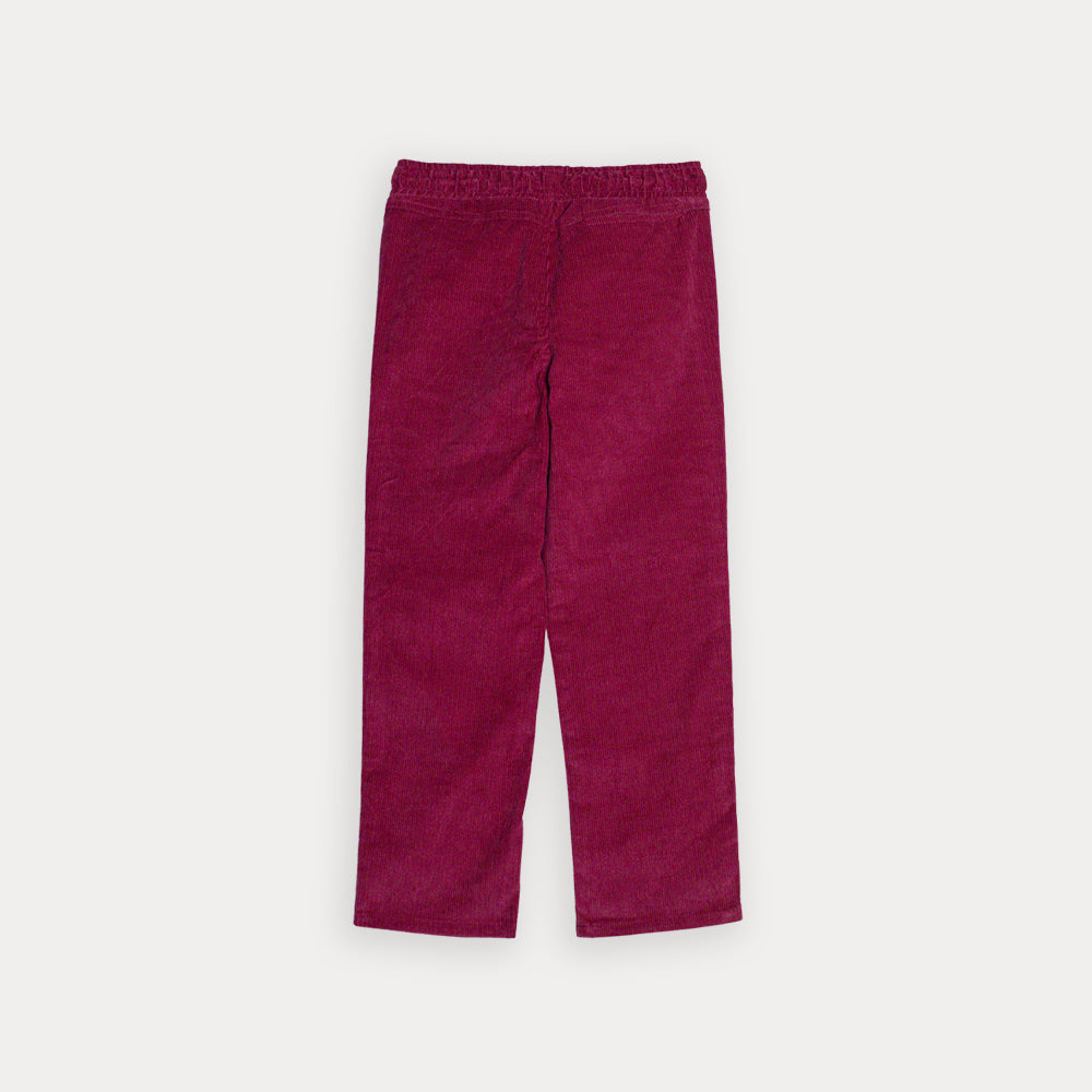 Pantalón De Corduroy Rojo Con Cordones
