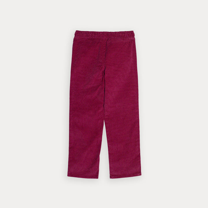 Pantalón De Corduroy Rojo Con Cordones para Niño