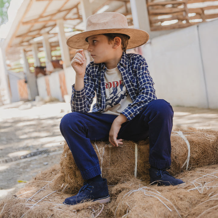 Pantalón Cargo De Twill Azul Marino Con Elástico En La Cintura Para Niño