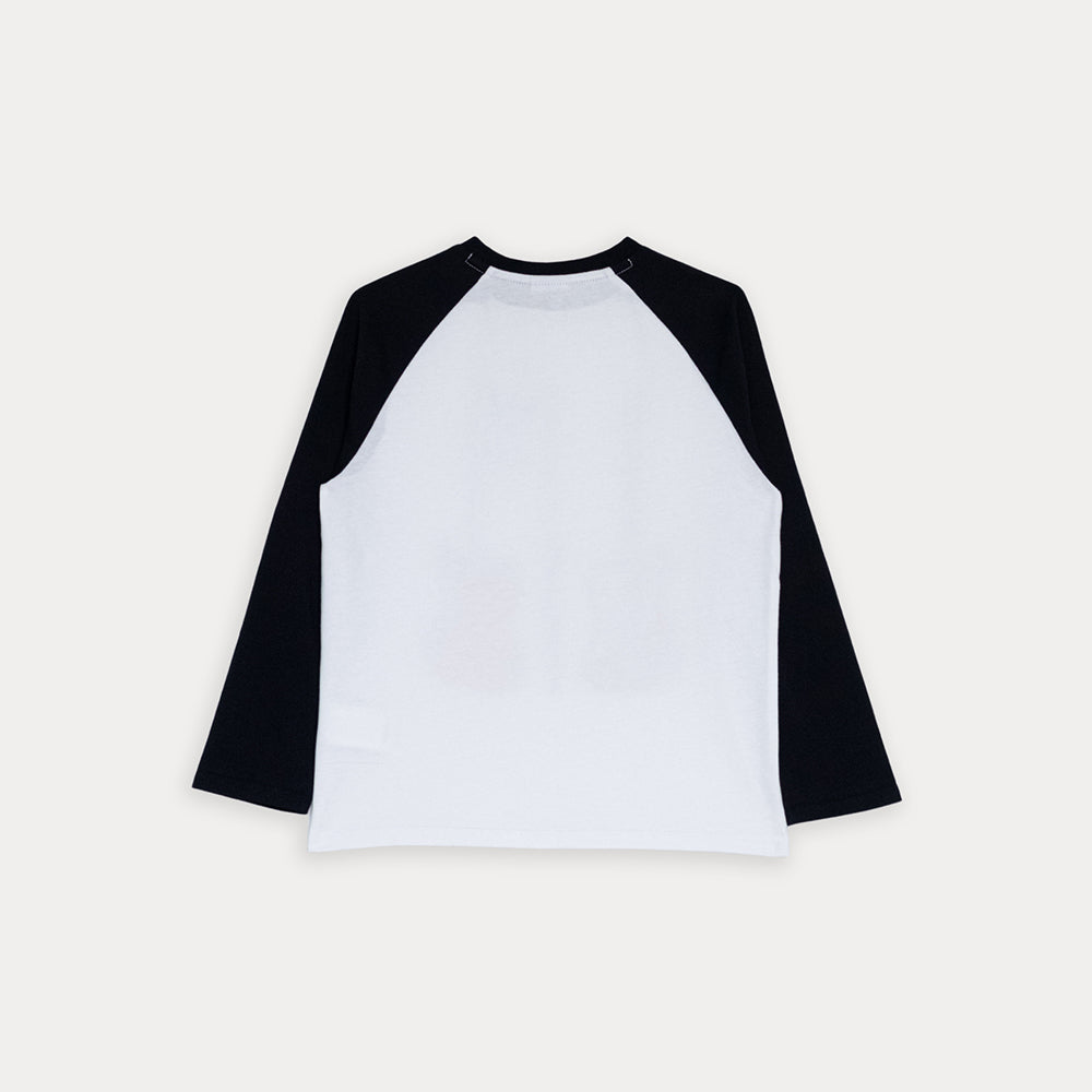 Franela De Algodón Blanco Y Mangas Largas En Negro Con Gráfico De Guitarras Para Niño Para Niño