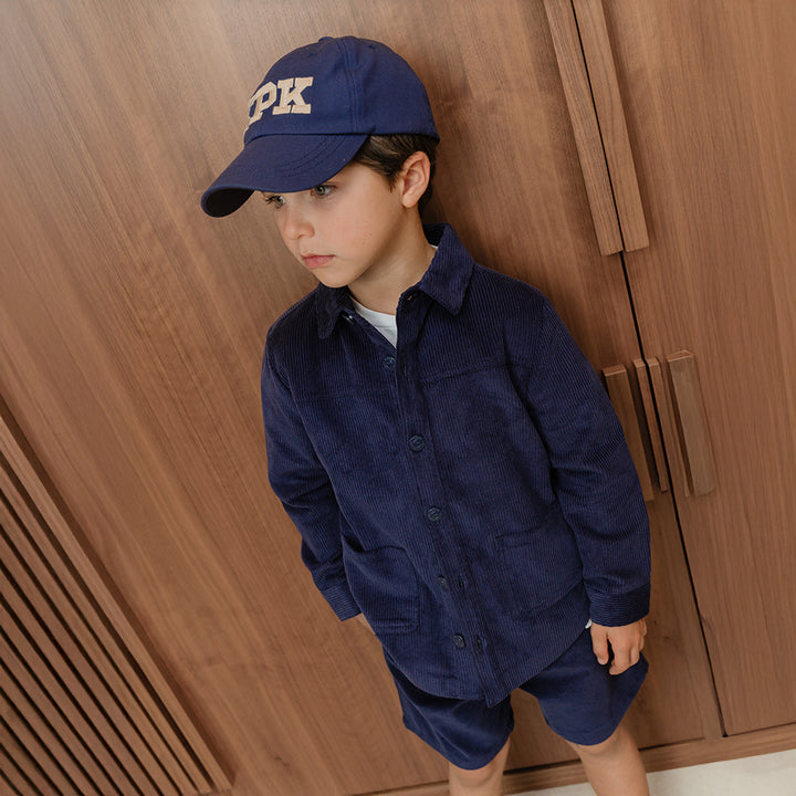 Gorra De Twill Azul Marino Con Bordado Epk En Amarillo Claro Para Niño