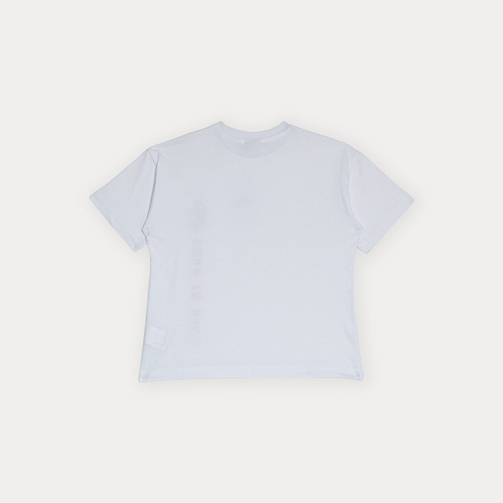 Franela De Algodón Blanco Con Gráfico De Guitarrista Para Niño