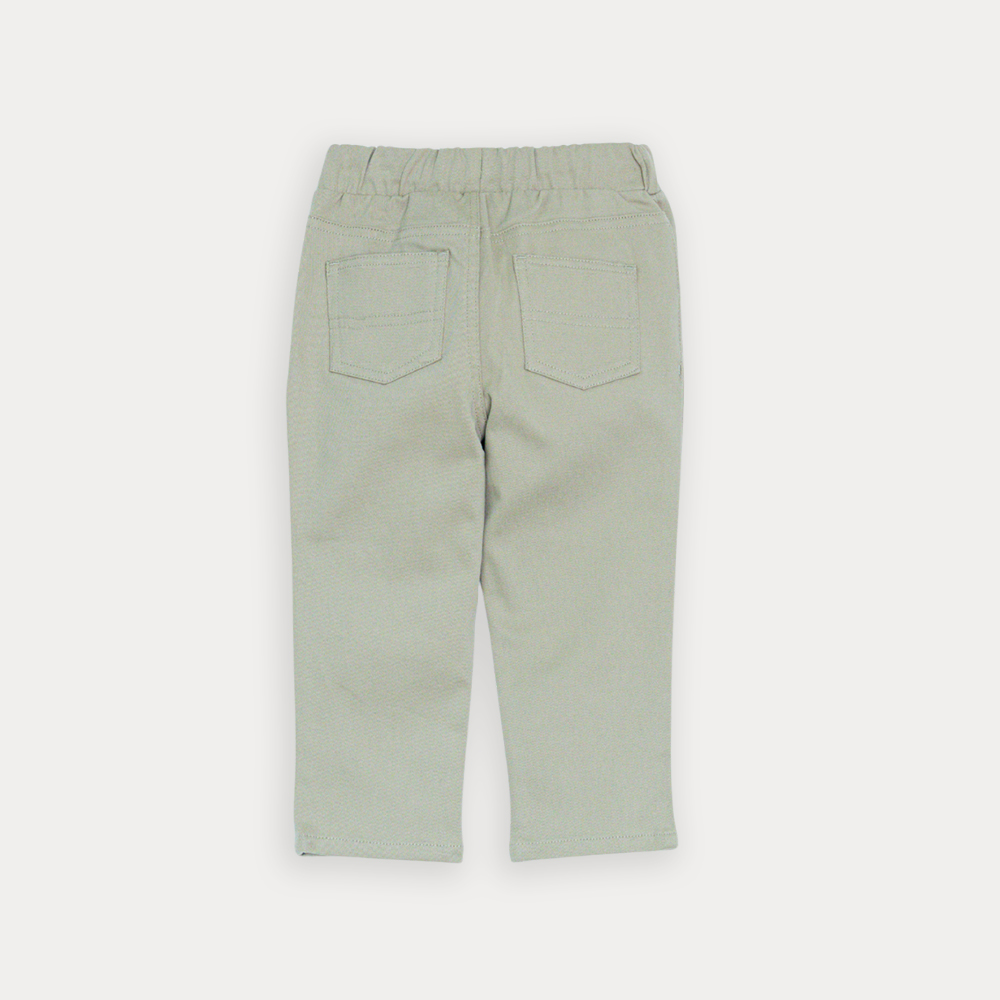 Pantalón De Corduroy Beige Con Elástico En La Cintura Para Bebe Niño