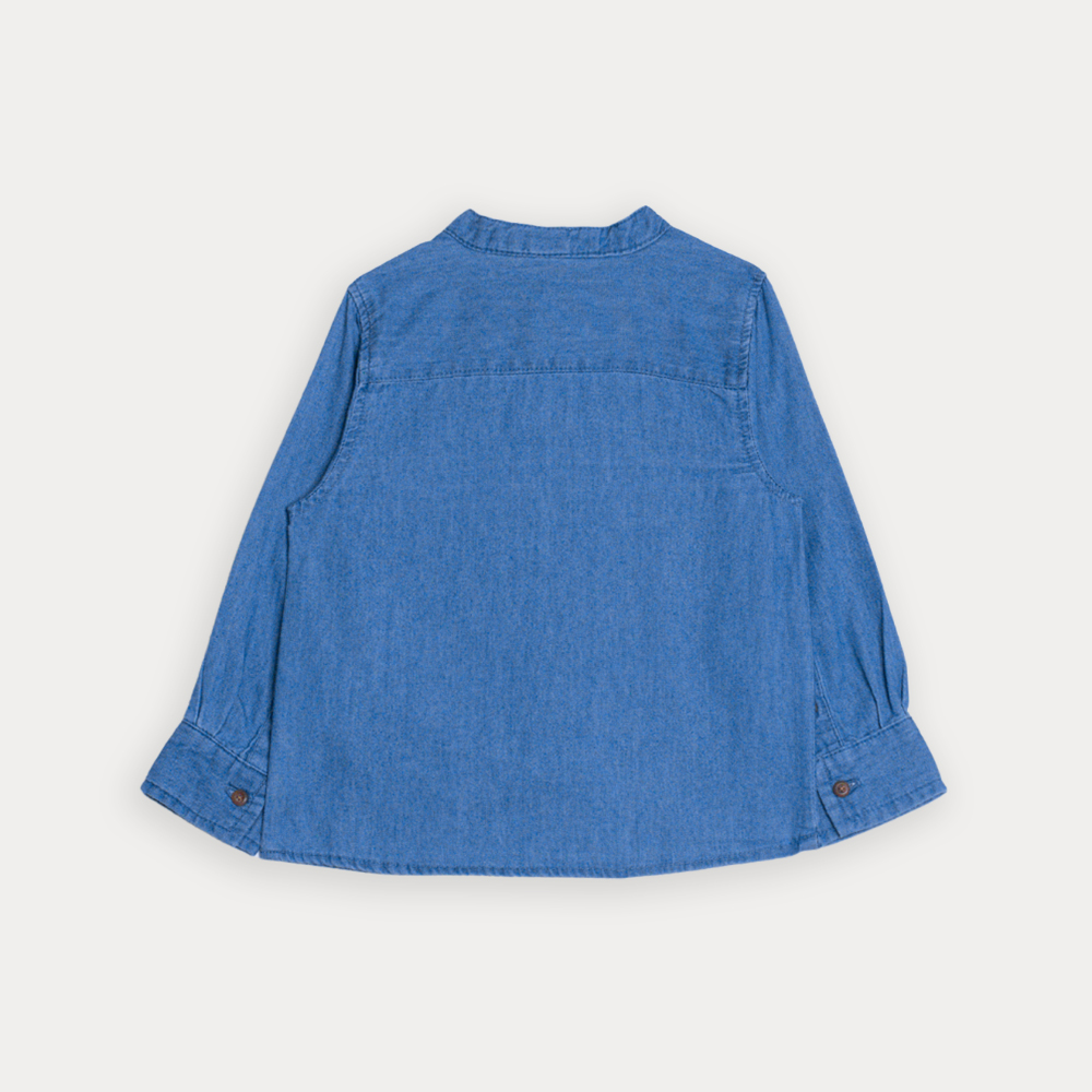 Camisa Manga Larga De Chambray Para Bebe Niño