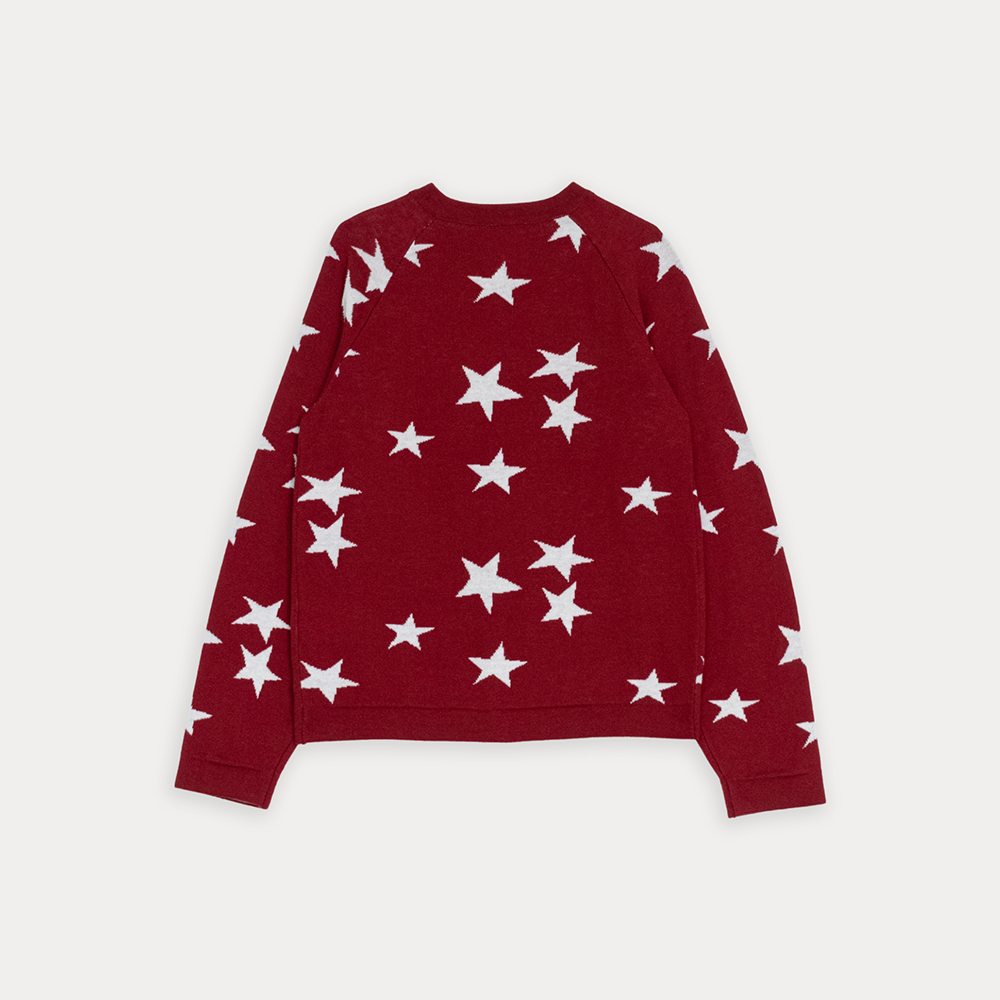 Cardigan De Algodón Tejido Vinotitno De Estrellas Para Niña