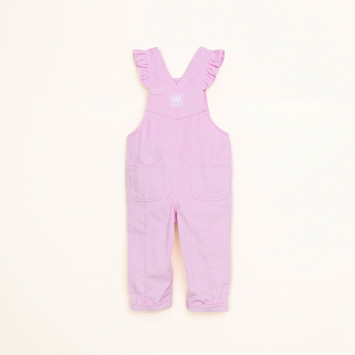 Braga Larga Rosada de Corduroy con Bolsillo de Corazón para Beebé Niña para Bebé Niña