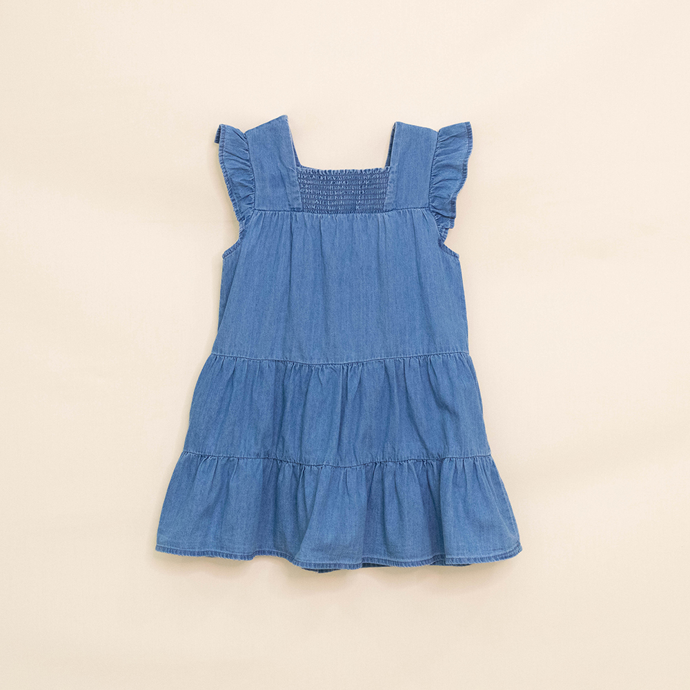 Vestido de Chambray Sin Mangas para Bebé Niña