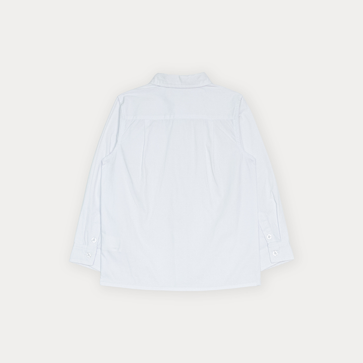 Camisa De Popelina Blanca Manga Larga Para Niño