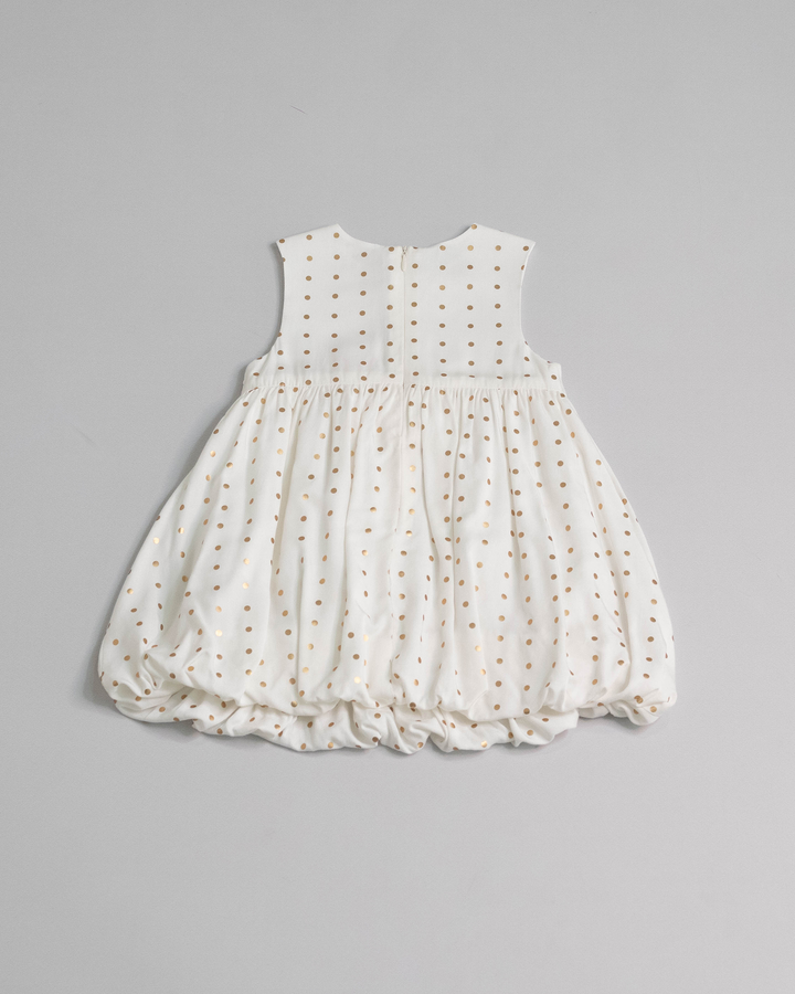 Vestido de viscosa con puntos dorados