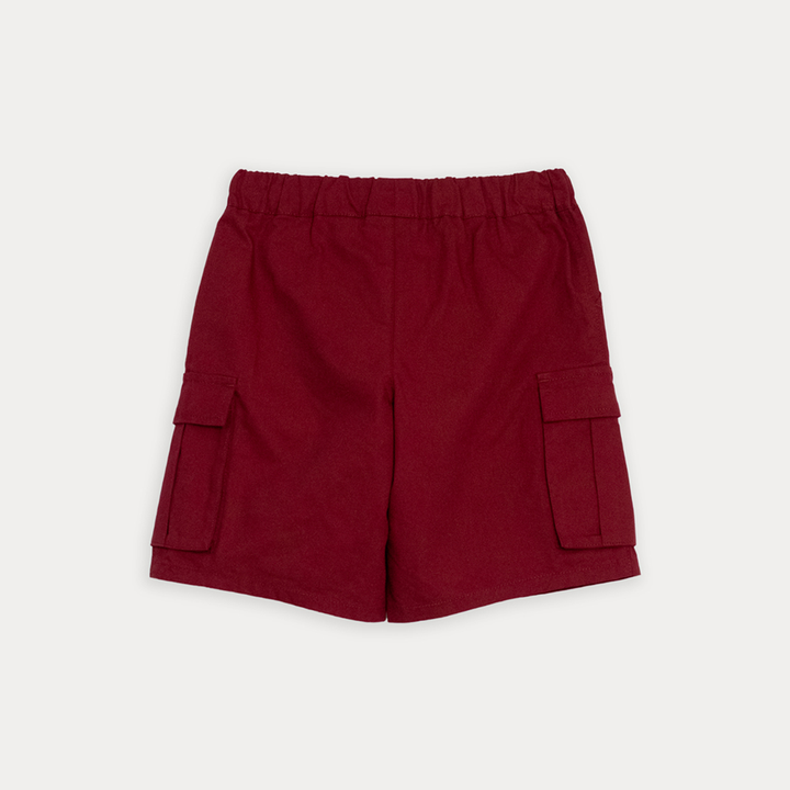 Short De Twill Ligero Vinotinto Para Niño