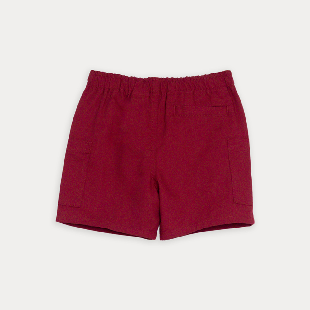 Short De Twill Ligero Vinotinto Para Bebe Niño