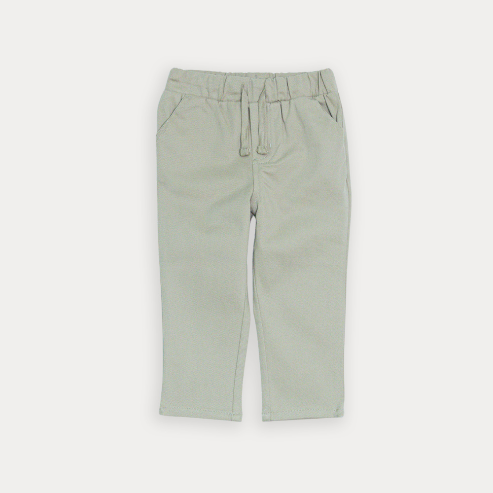 Pantalón De Corduroy Beige Con Elástico En La Cintura Para Bebe Niño