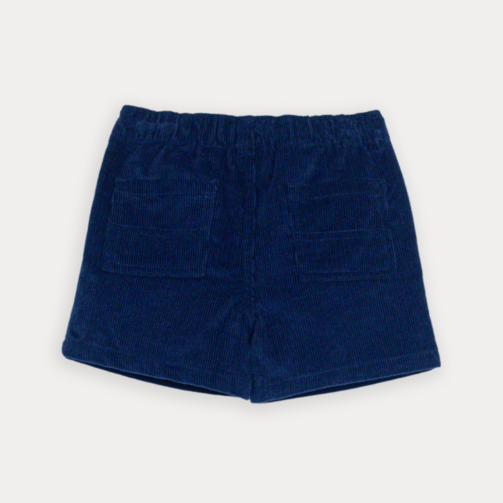 Short De Corduroy Azul Marino Con Elástico En La Cintura Para Bebe Niño