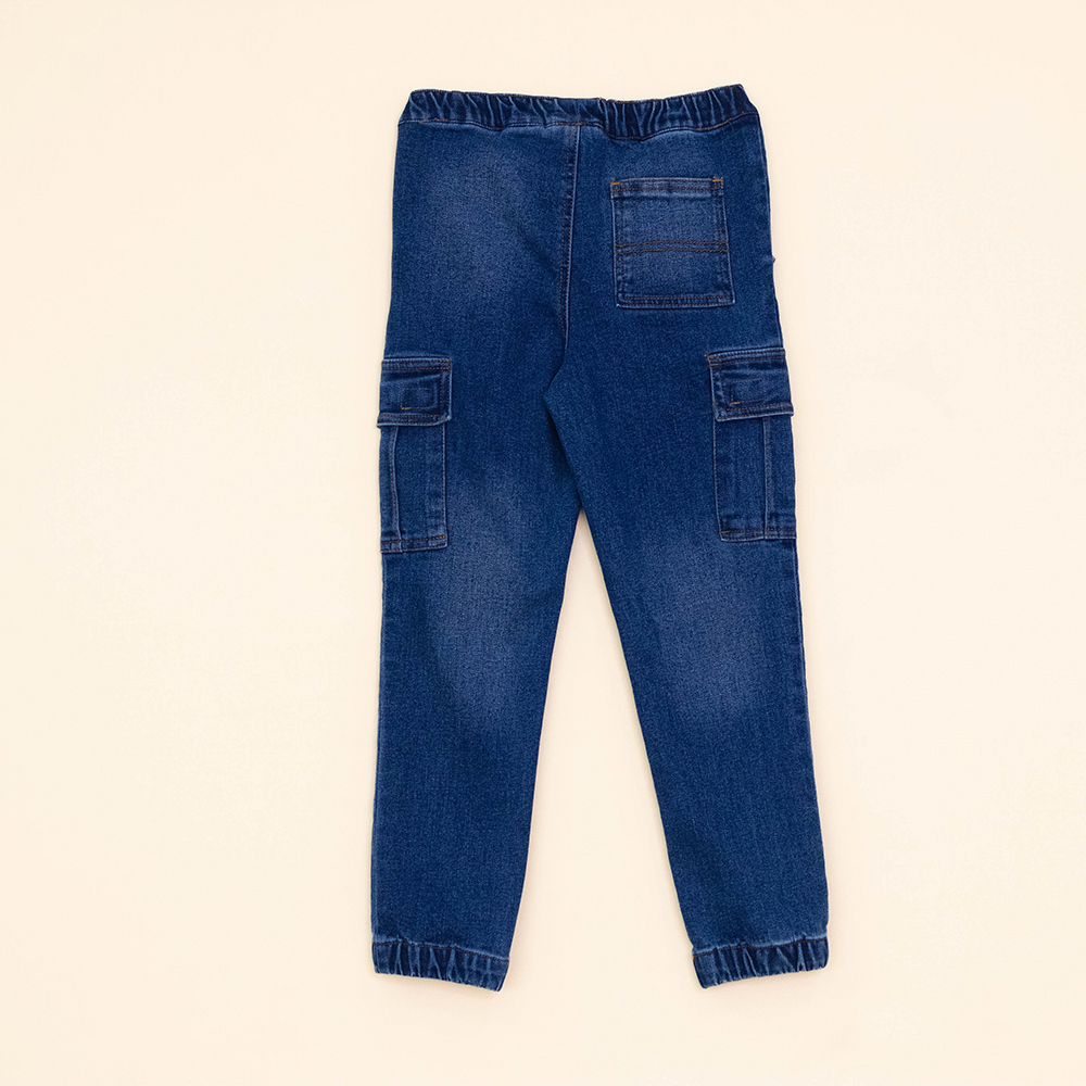 Jean Azul Cargo con elástico para Niño
