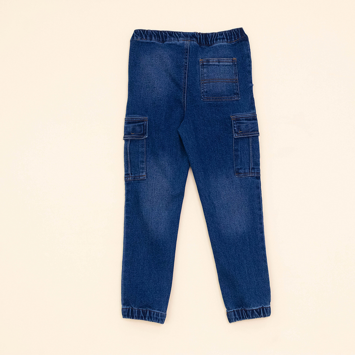 Jean Azul Cargo con elástico para Niño
