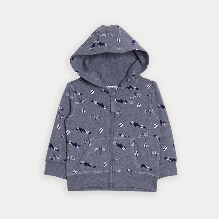 Suéter De Algodón Gris Claro Con Estampado De Carritos Para Bebe Niño