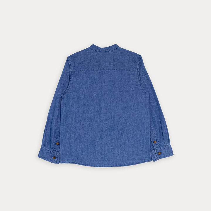 Camisa De Chambray Manga Larga Para Niño