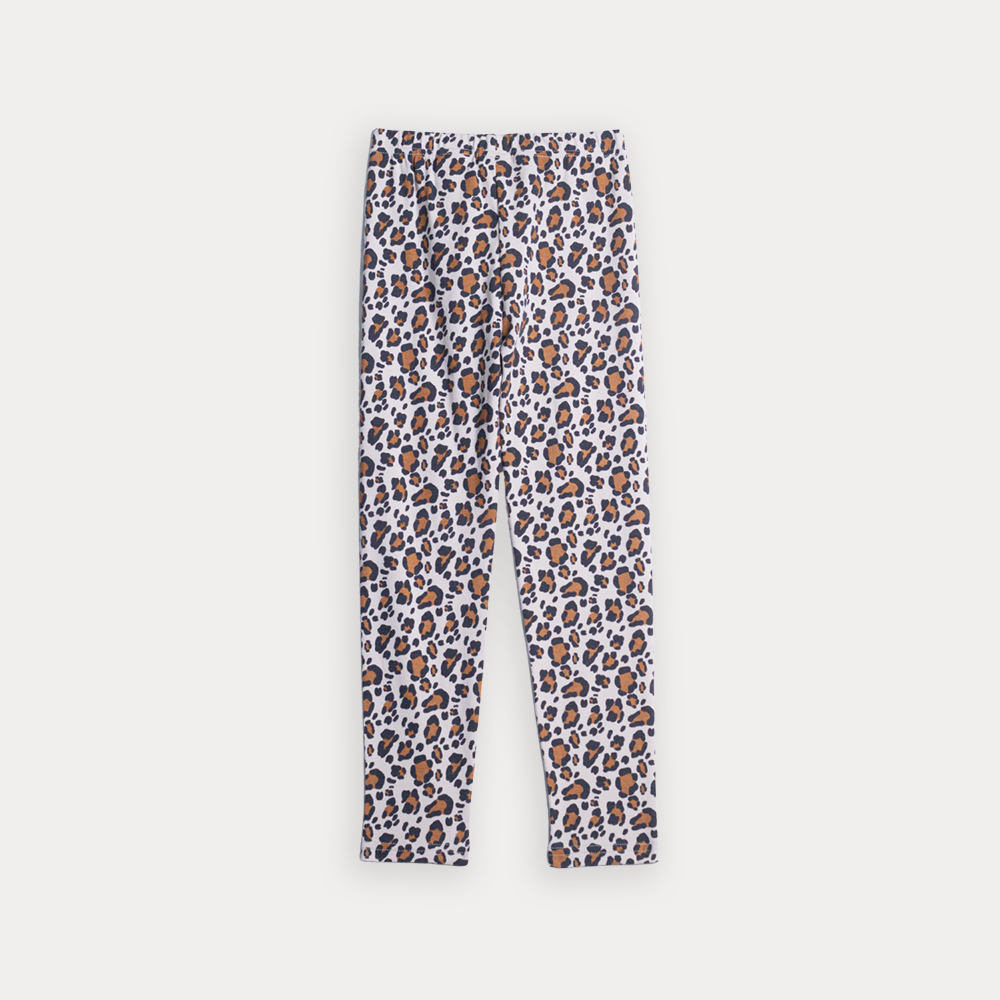 Legging De Algodón Con Estampado De Leopardo Para Niña