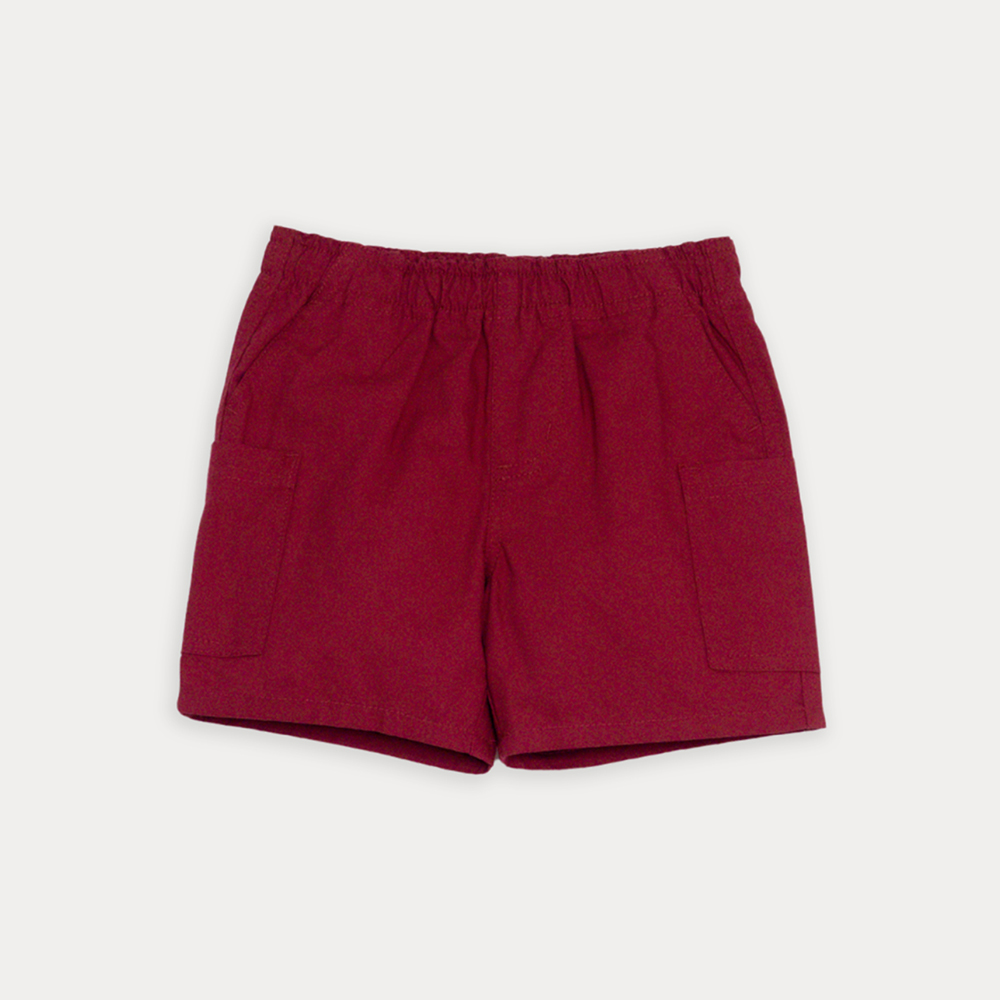 Short De Twill Ligero Vinotinto Para Bebe Niño