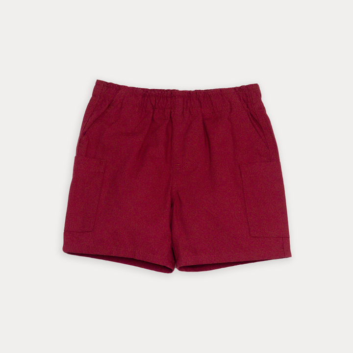 Short De Twill Ligero Vinotinto Para Bebe Niño