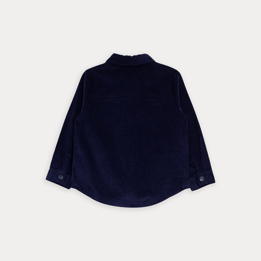 Camisa De Corduroy Grueso Azul Marino Para Niño