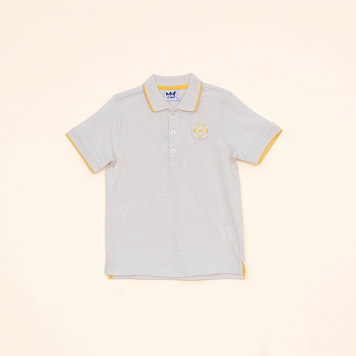 Chemise Color Hueso con Parche de Goma para Niño