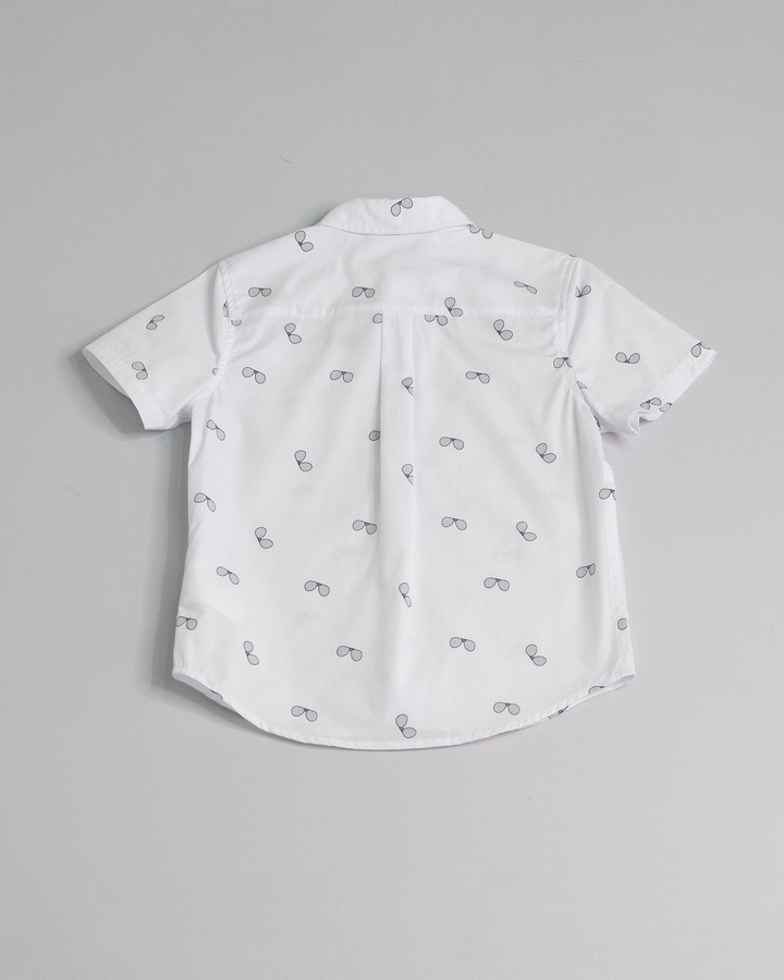 Camisa de popelina con estampado de lentes