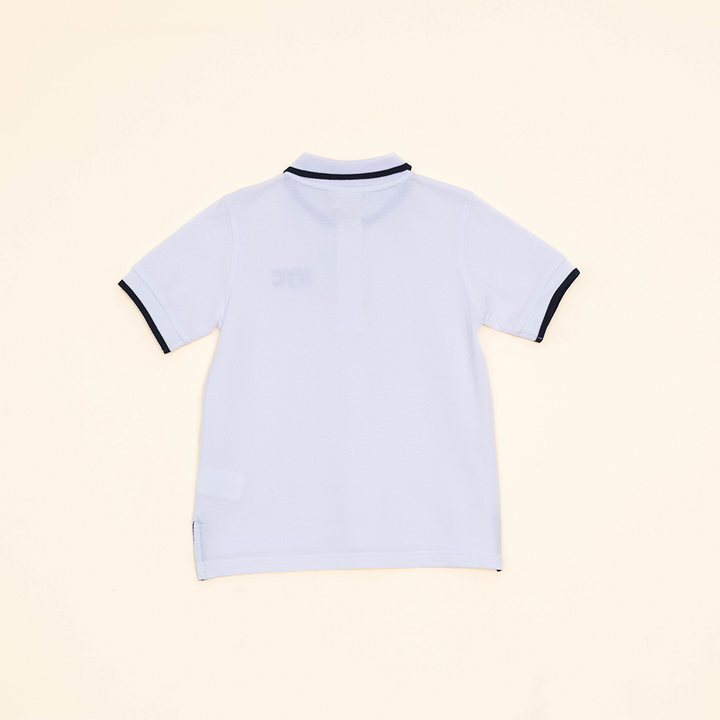 Chemise Blanca de Piqué con Bordado de NyC para Niño