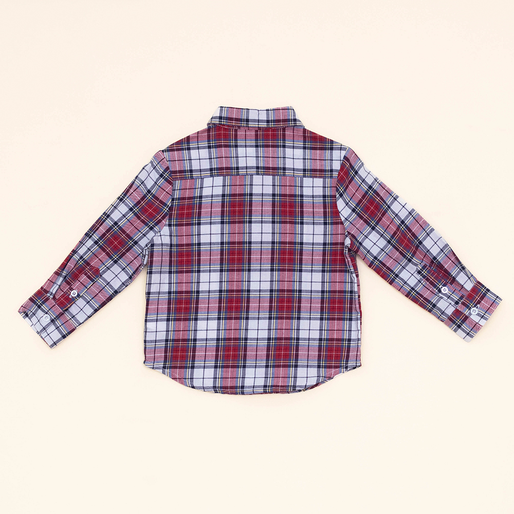 Camisa Cuadros Rojos Y Azules Para Bebé Niño