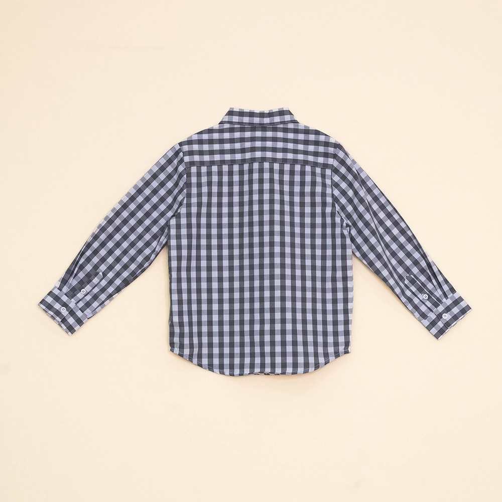 Camisa Cuadros Blancos Y Grises Para Niño