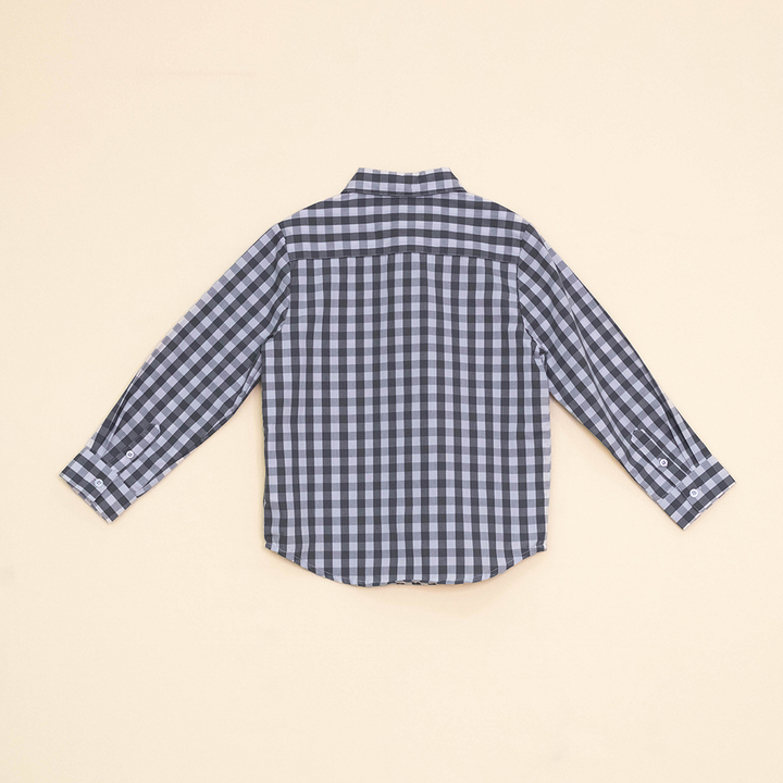 Camisa Cuadros Blancos Y Grises Para Niño