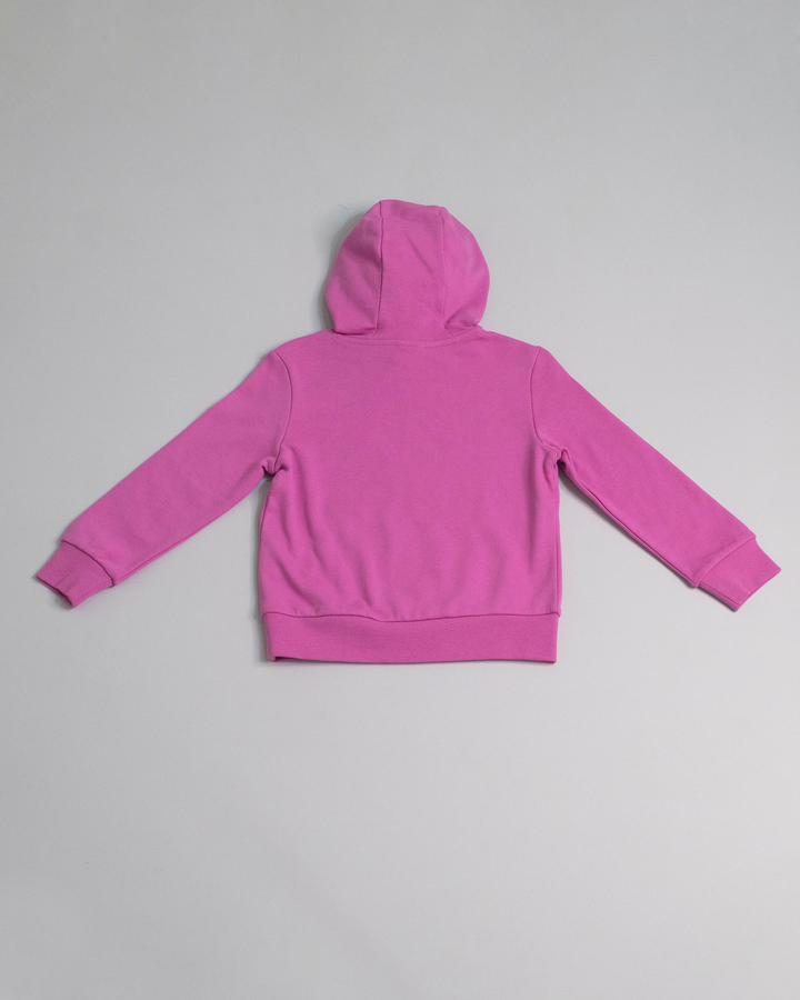 Suéter Fucsia de algodón con cierre y gráfico de corazón