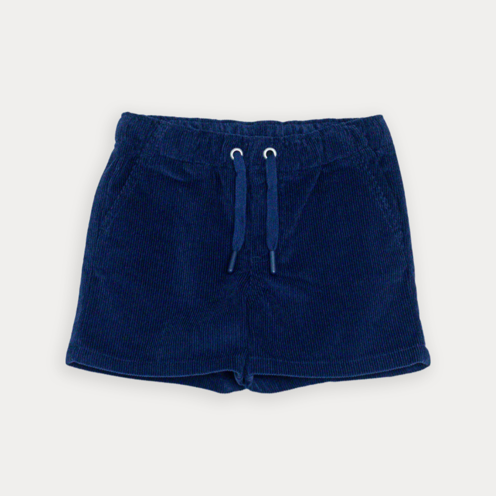 Short De Corduroy Azul Marino Con Elástico En La Cintura Para Bebe Niño