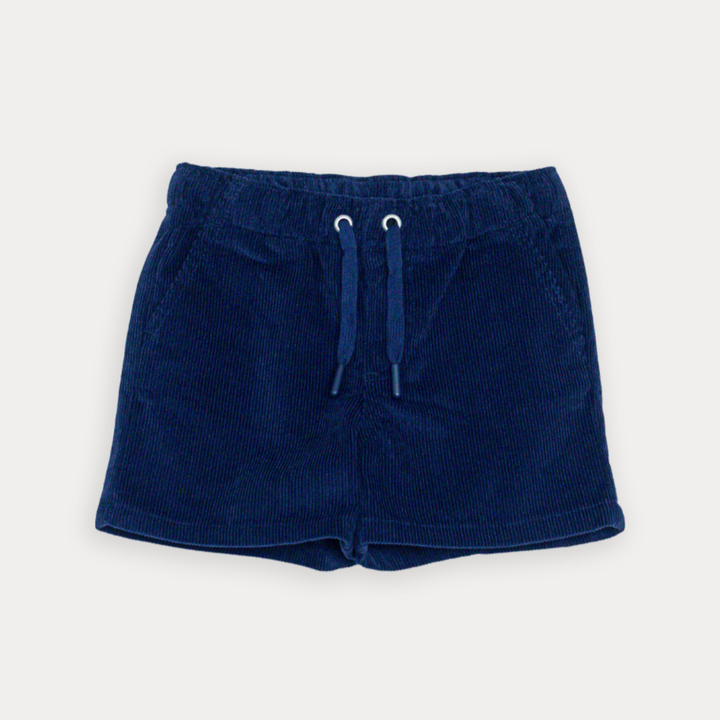 Short De Corduroy Azul Marino Con Elástico En La Cintura Para Bebe Niño