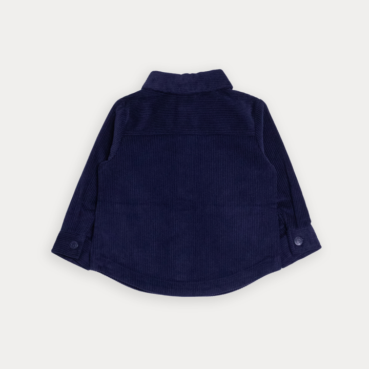 Camisa De Corduro Grueso Azul Marino Para Bebe Niño