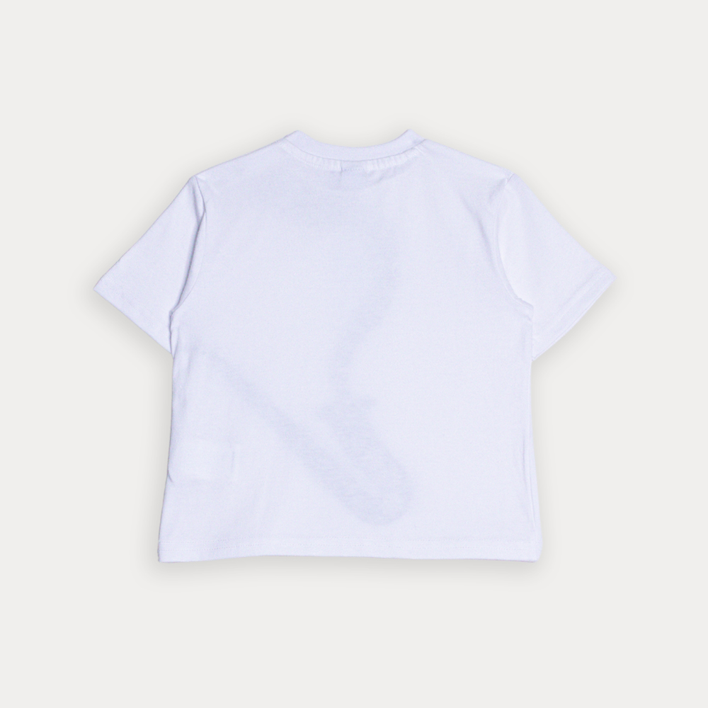 Franela De Algodón Blanco Con Gráfico De Saxofón Para Bebe Niño