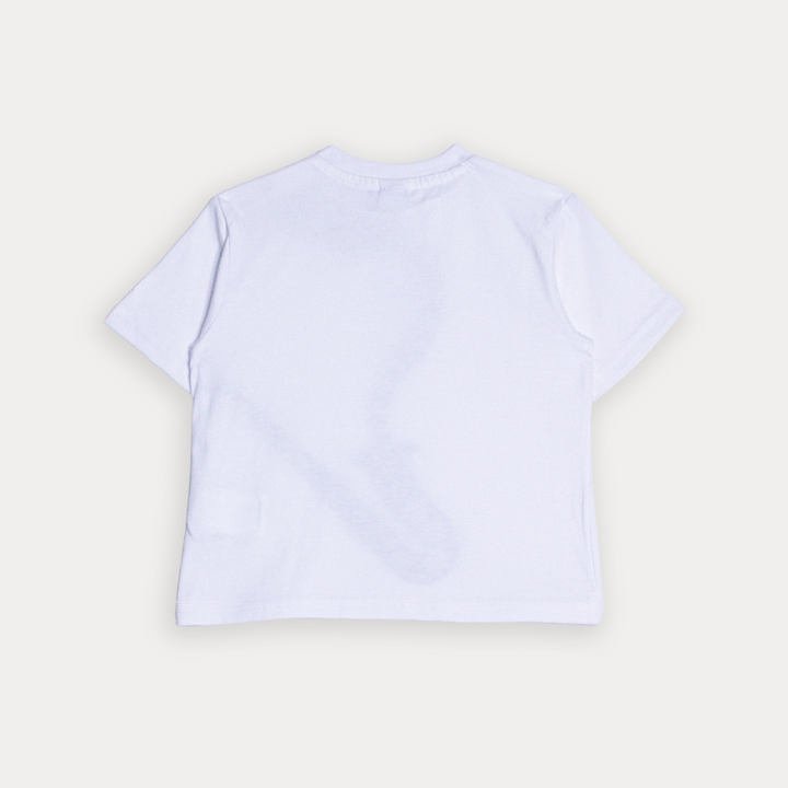 Franela De Algodón Blanco Con Gráfico De Saxofón Para Bebe Niño