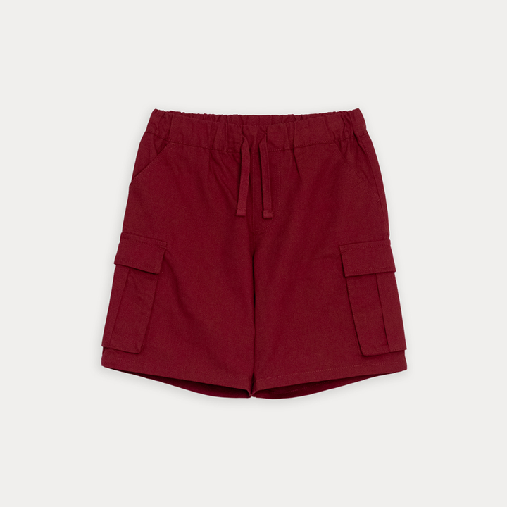 Short De Twill Ligero Vinotinto Para Niño