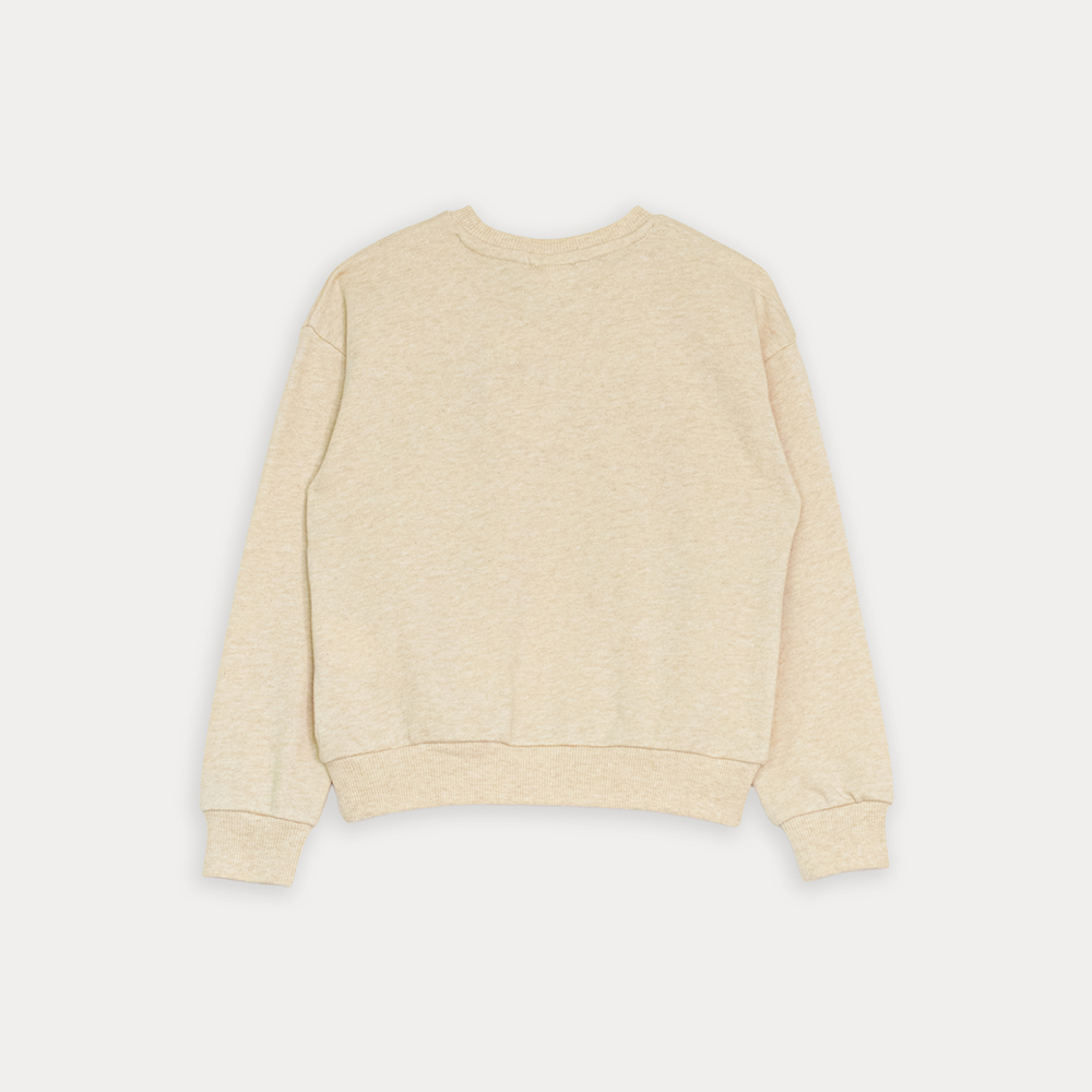 Suéter De Algodón Amarillo Claro Con Gráfico De Flores Para Niña