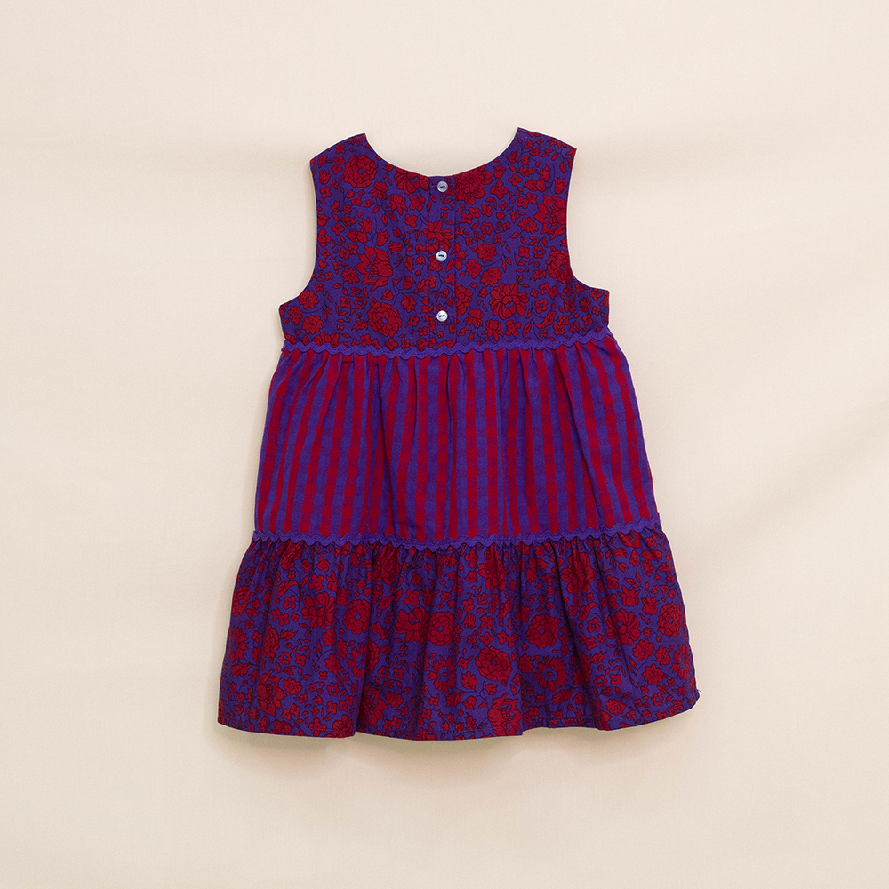 Vestido Rojo Y Morado  Bebé Niña
