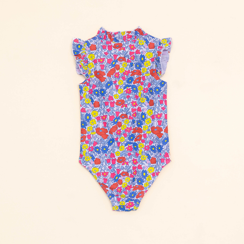 Traje de Baño entero Sin Mangas con Estampado de Flores Multicolor para Bebé Niña