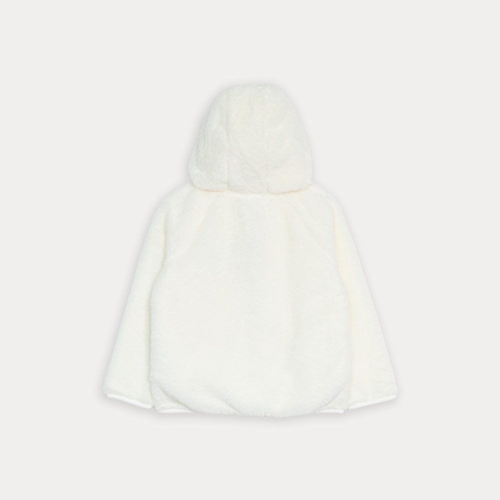 Suéter De Felpa Crema Con Bordado De Estrella Dorado Metálico Y Cierre Para Niña