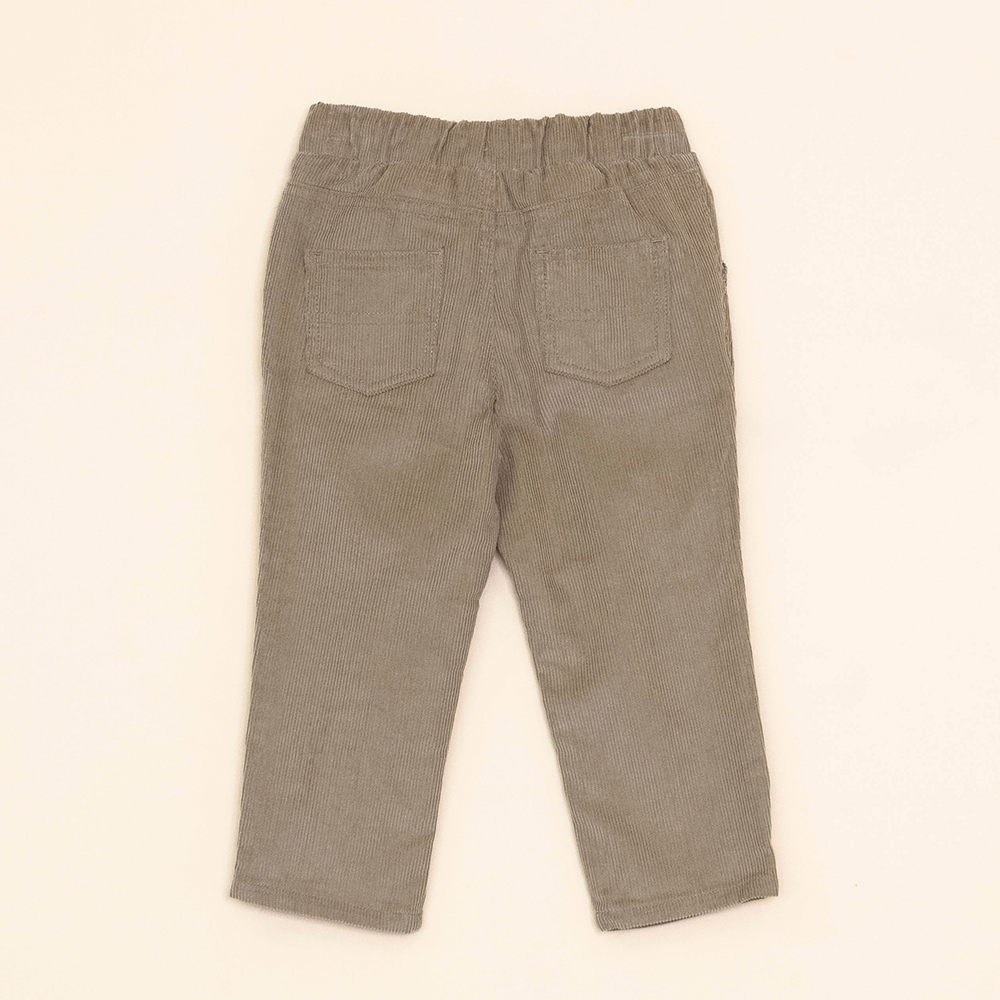 Pantalón Caqui de Corduroy con elástico y Cordones para Bebé Niño