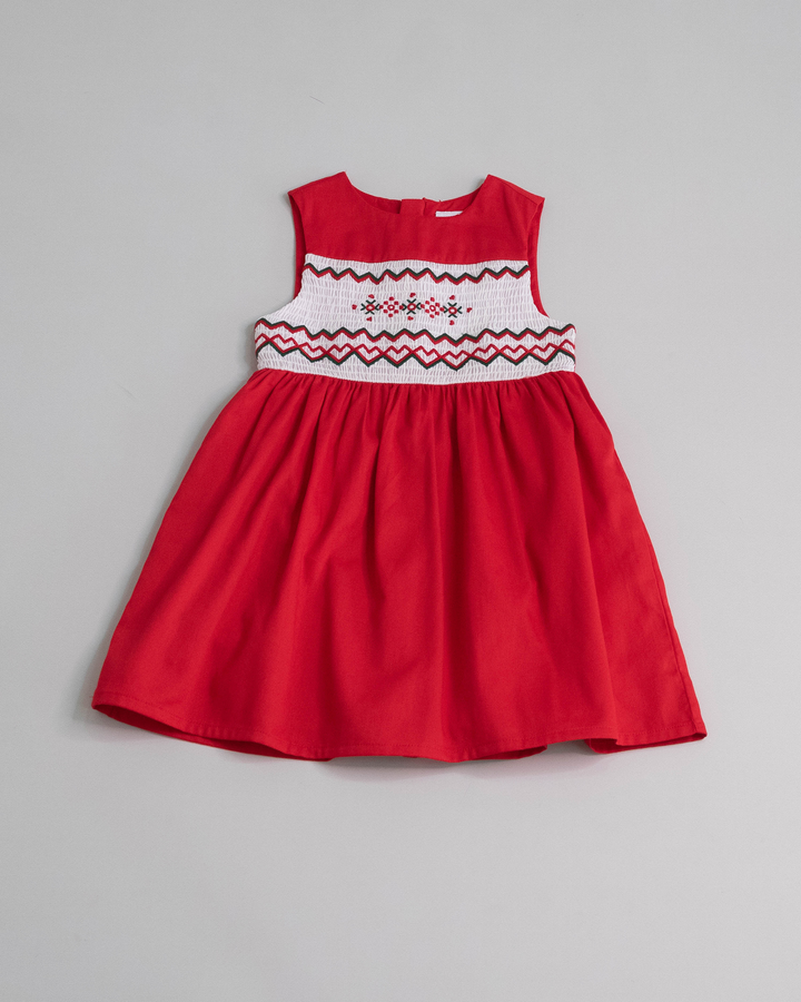 Vestido de piqué a rayas con bordado en la parte de adelante