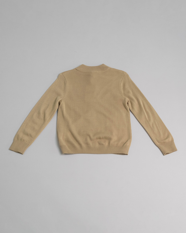Suéter con cuello tortuga y cierre, Beige