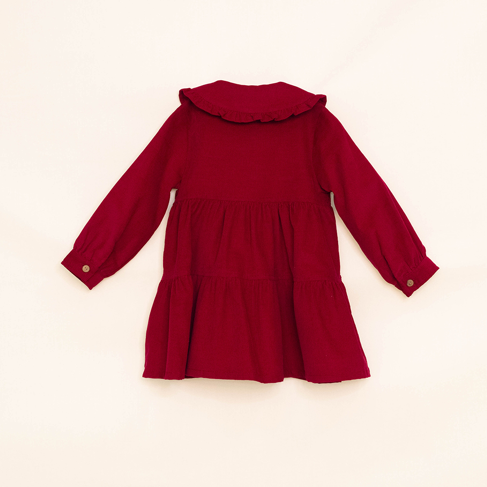 Vestido Rojo De Corduroy Para Bebé Niña