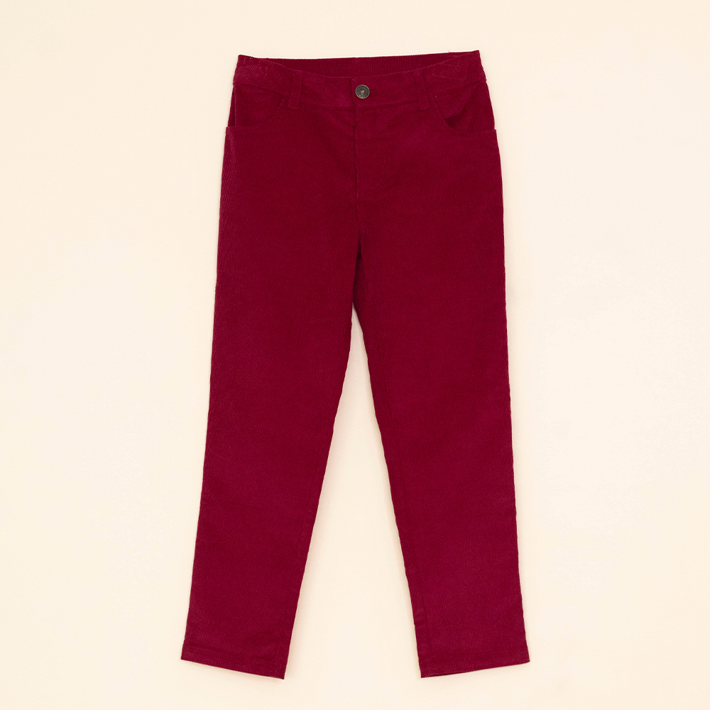 Pantalón Rojo Corduroy Para Niño