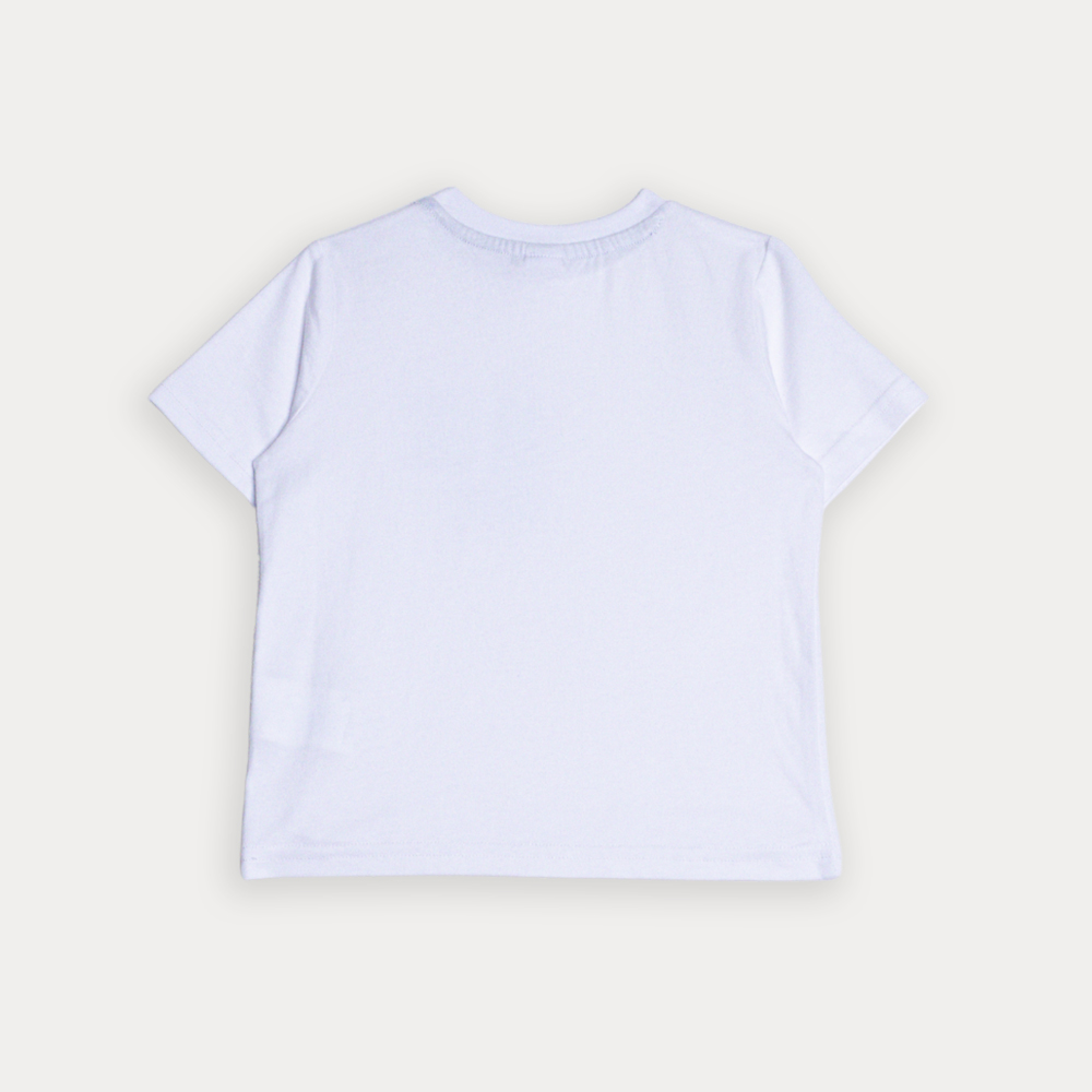 Franela De Algodón Blanco Con Gráfico De Carrusel En Bolsillo Para Bebe Niño