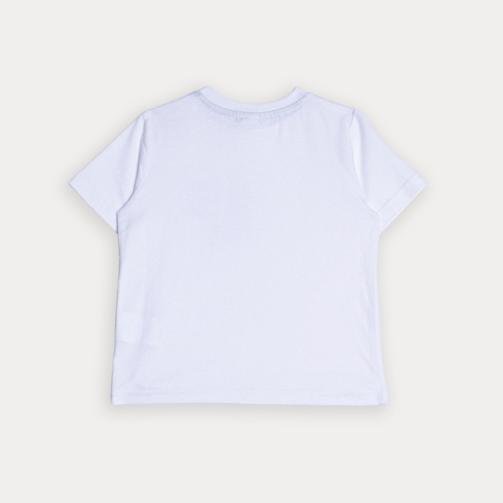 Franela De Algodón Blanco Con Gráfico De Carrusel En Bolsillo Para Bebe Niño